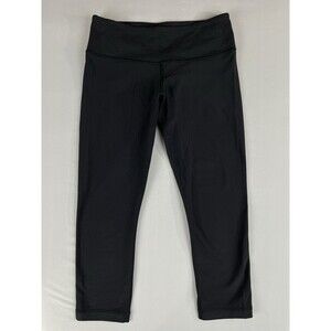 Lululemon Crop Leggings Women's 6 Black Mid Rise Athletic Casual Active Pants